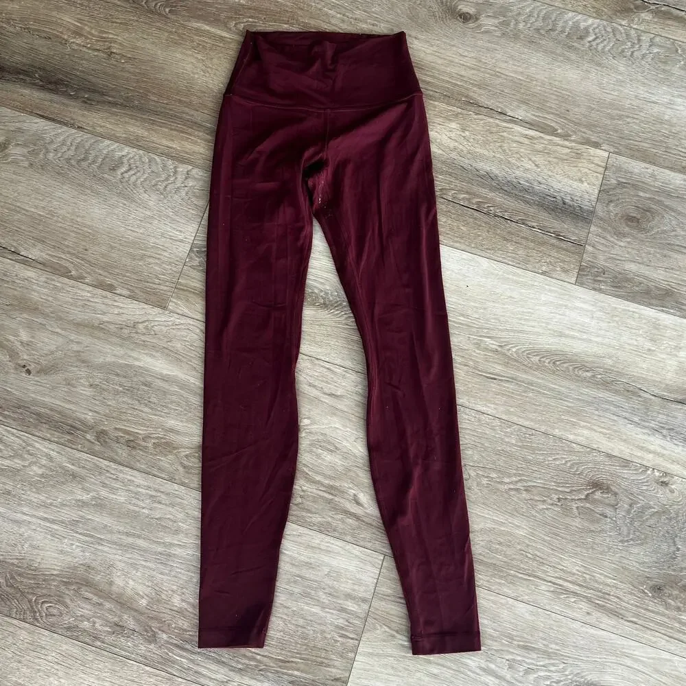 LULULEMON Women's Wunder Train High-Rise Tight 28" In Red Merlot - Picture 1 of 8